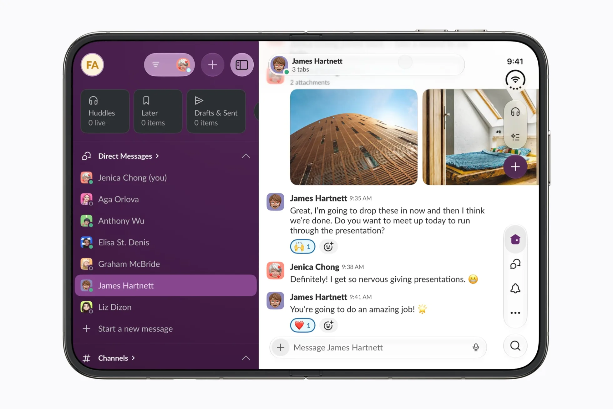 A third-party app running on the unfolded inner display of iPhone Duo